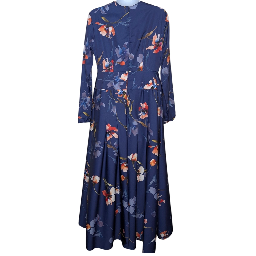 Elegant Floral Long Sleeve Dress - Picture 4 of 12